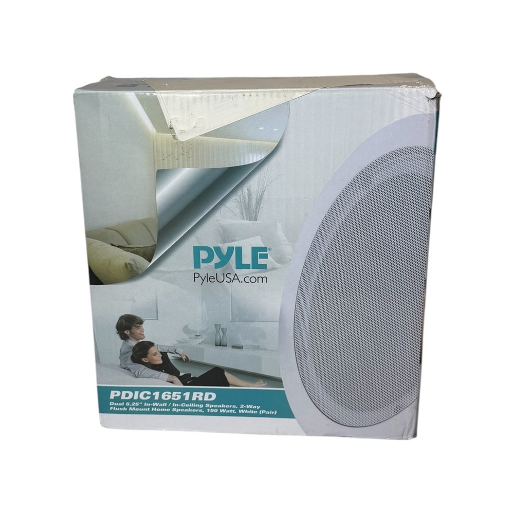 Pyle PDIC1651RD 5.25 Inch In-Wall In-Ceiling 2-Way Home Speakers 150W White Pair